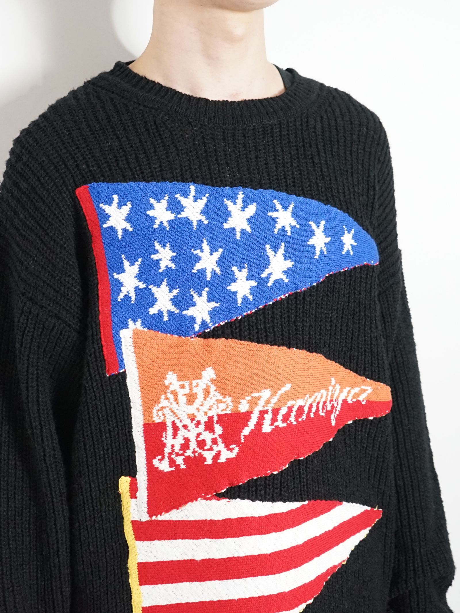ニットプルオーバー - THREE FRAG KNIT PO - BLACK