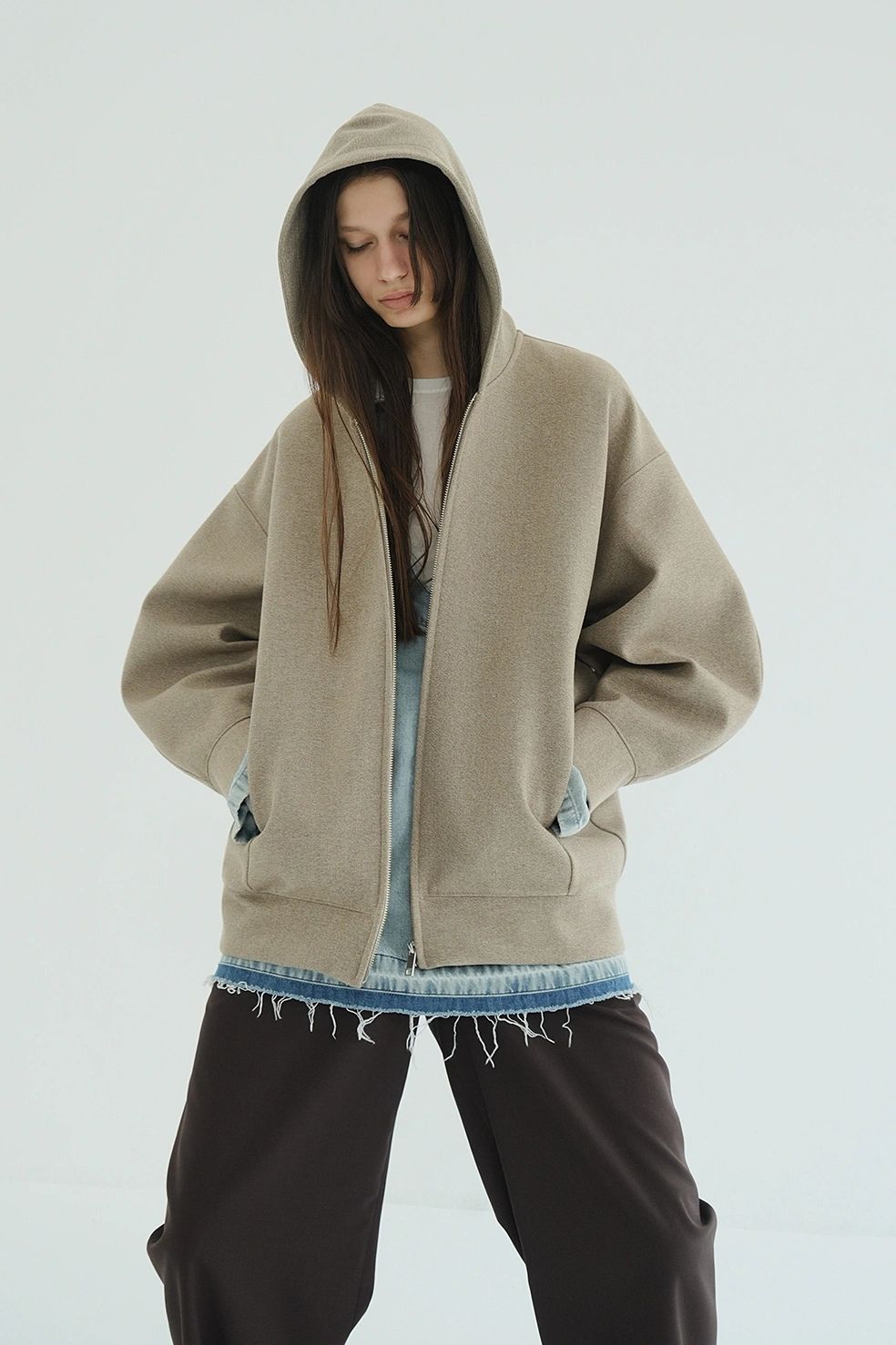 ボンディング ジップフーディ - CONSTRUCTIVE BONDING HOODIE (BEIGE)