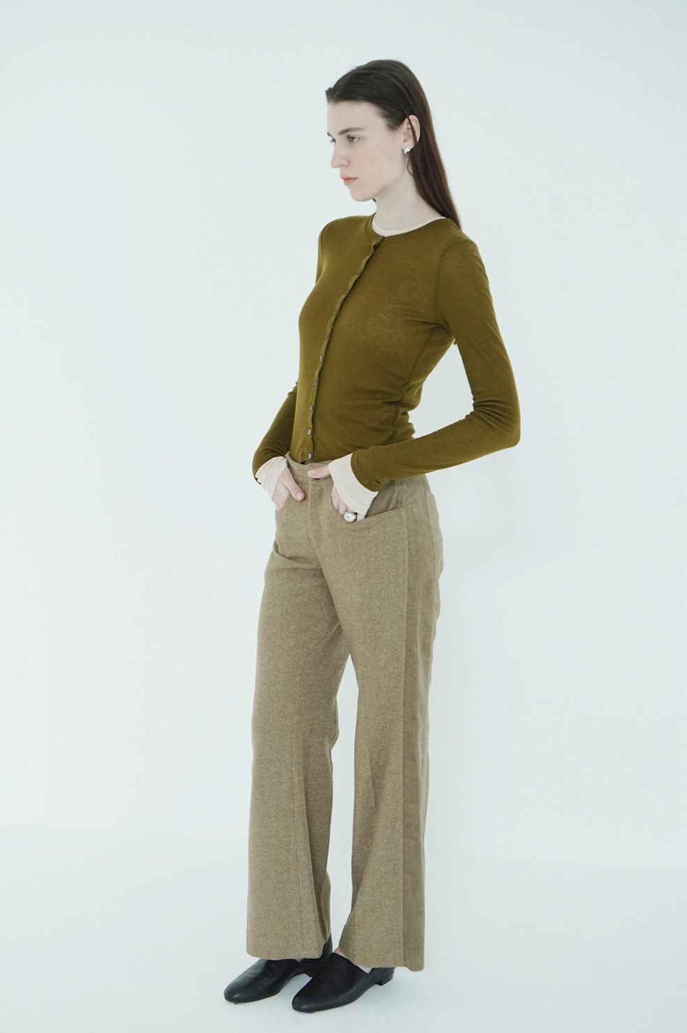 ソフトシアーレイヤードトップス - SOFT SHEER LAYERED TOPS(KHIKI)