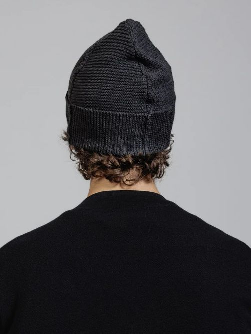 コットン/リネン ニットキャップ - Knit Hat - B/GREY