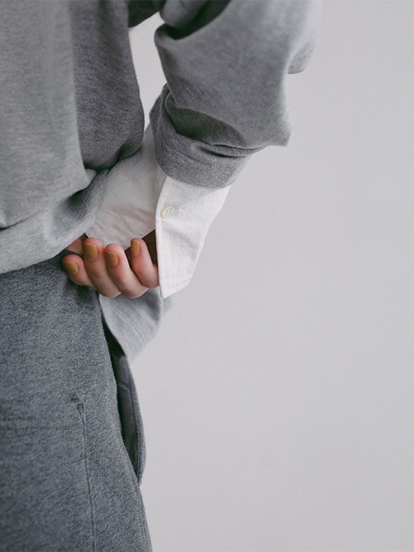 スリークラインカフスロンTee / カットソー (GREY)