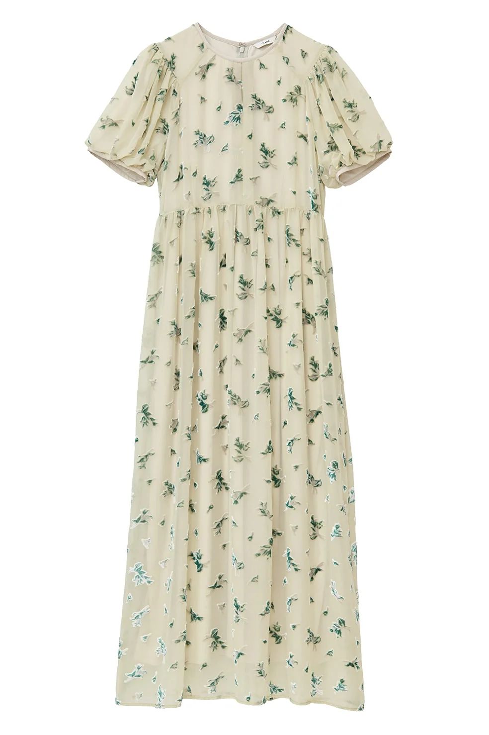 オパールプリント ワンピース -   FLOWER OPAL PUFF ONEPIECE IVORY