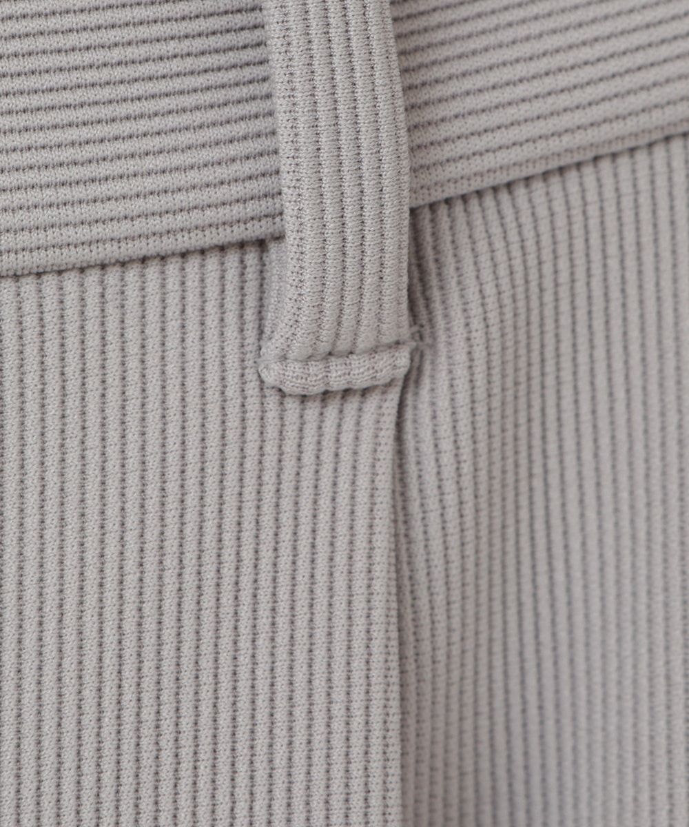 リブ ストライプ タックパンツ  - RIB STRIPE TUCK PANTS - GREY