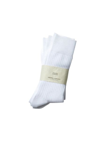 3P COLOR SOCKS / オリジナルリブソックス (3足セット) / WHITE