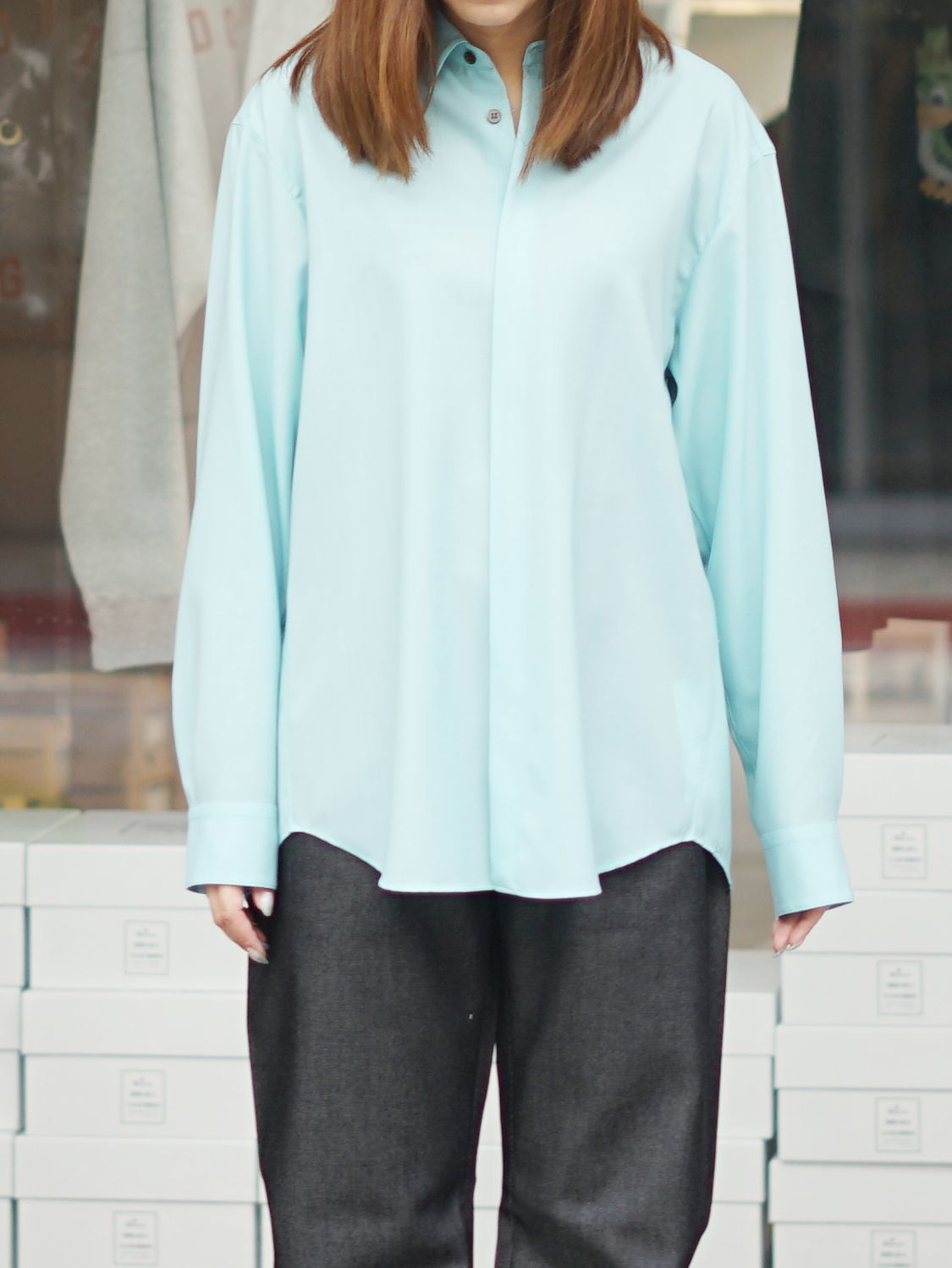 ウールシャツ | wool shirt (LIGHT BLUE)