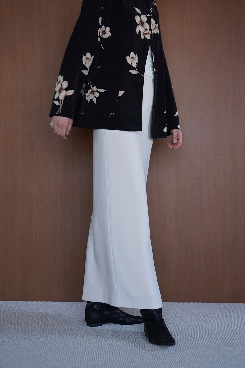 アジャスター付きスカート - 2WAY ADJUST LOW WAIST SKIRT - IVORY