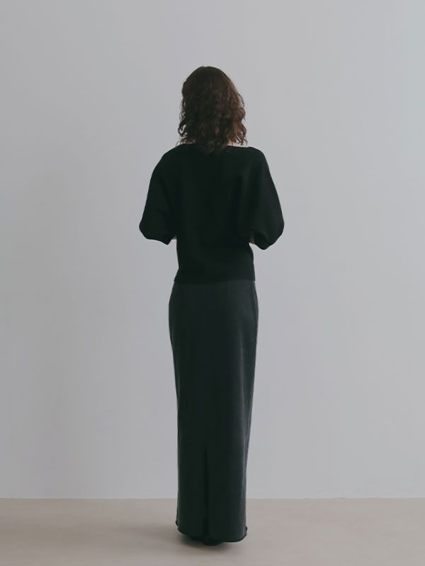 ボートネックニットプルオーバー （BLACK)