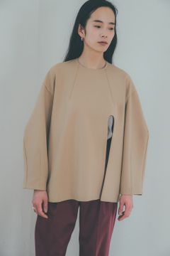 アーチカットダブルクロストップス -  ARCH CUT DOUBLE CROSS TOPS BEIGE
