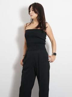 カップインニットキャミソール - BLACK