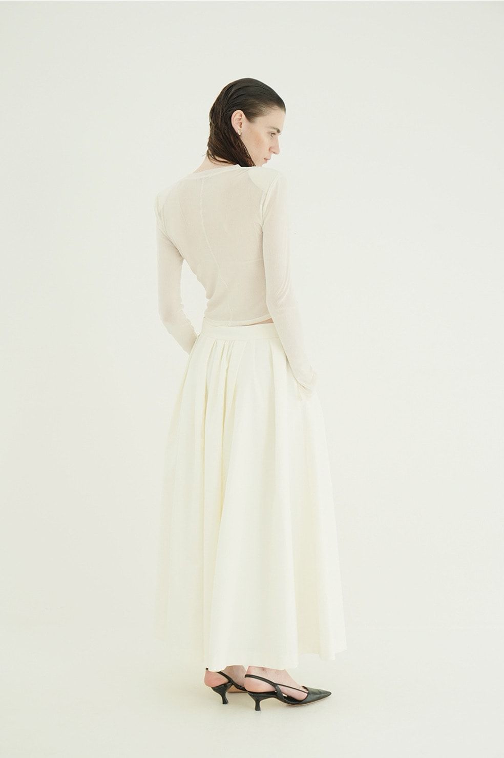 チュールフロッキーコンパクト トップス - FLOCKY FORM TIGHT TOPS (WHITE)