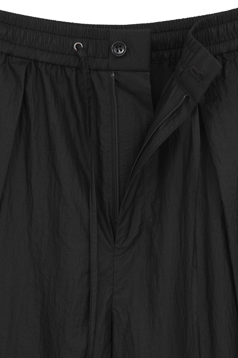 ナイロンイージーパンツ - CRINKLED SHEER NYLON PANTS(BLACK)