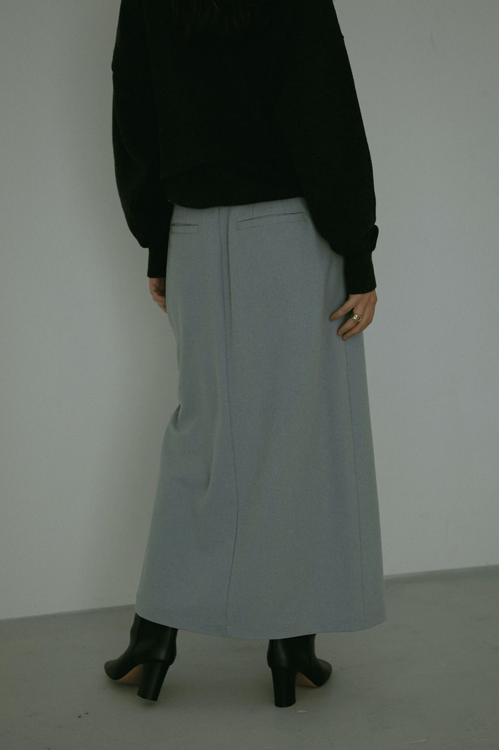 SLIT LAYERED SKIRT - スリットレイヤードミニスカート - LIGHT BLUE