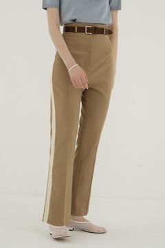 ハイウエストパンツ - HIGH WAIST SIDE LINE PANTS - BEIGE