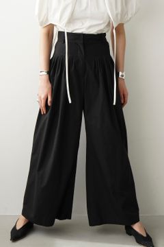 タック デザイン ワイド パンツ - TUCK DESIGN WIDE PANTS - BLACK