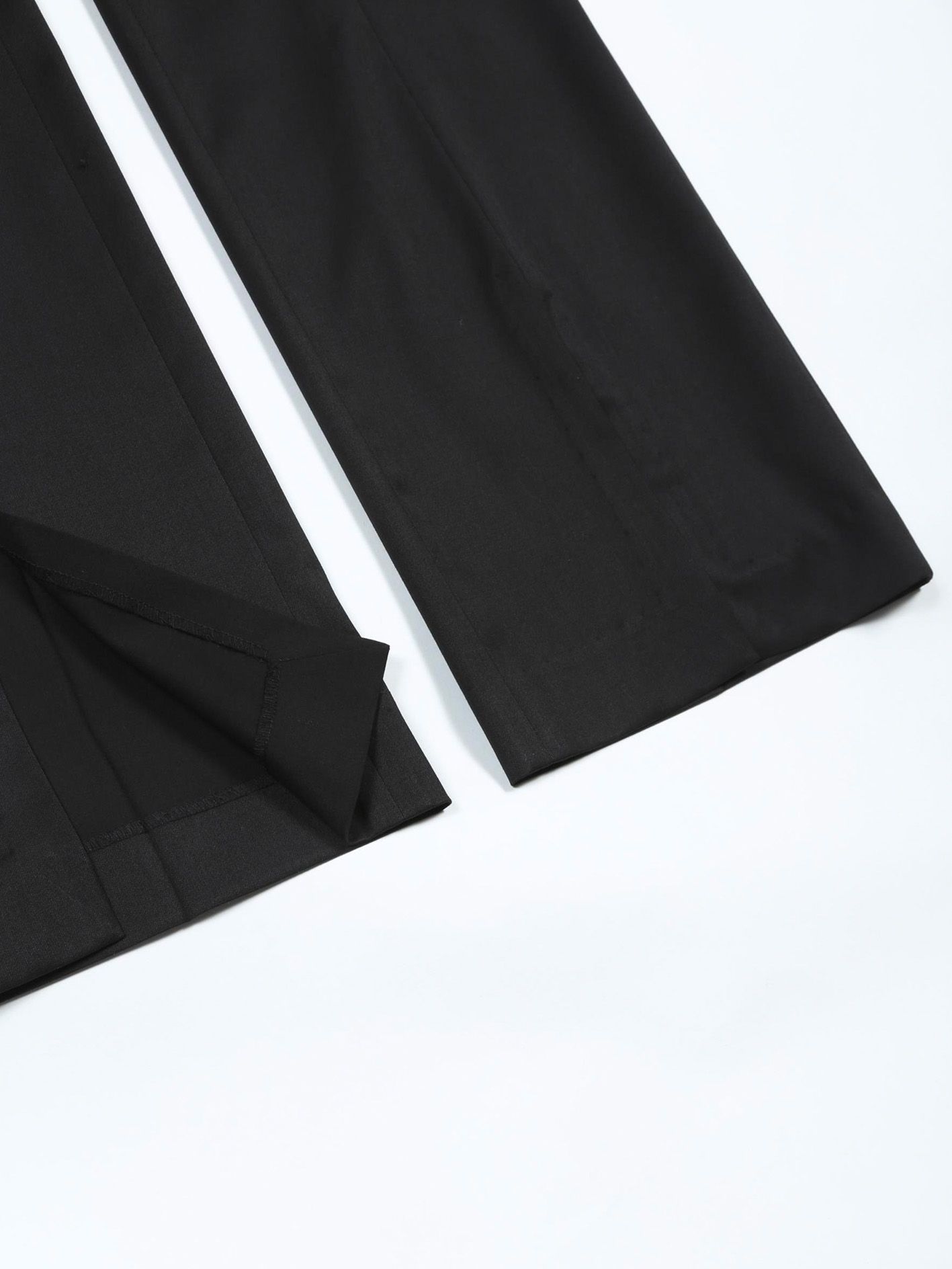 T/Rギャバストレッチフロントスリットフレアパンツ - Slit Flare Pants - BLACK