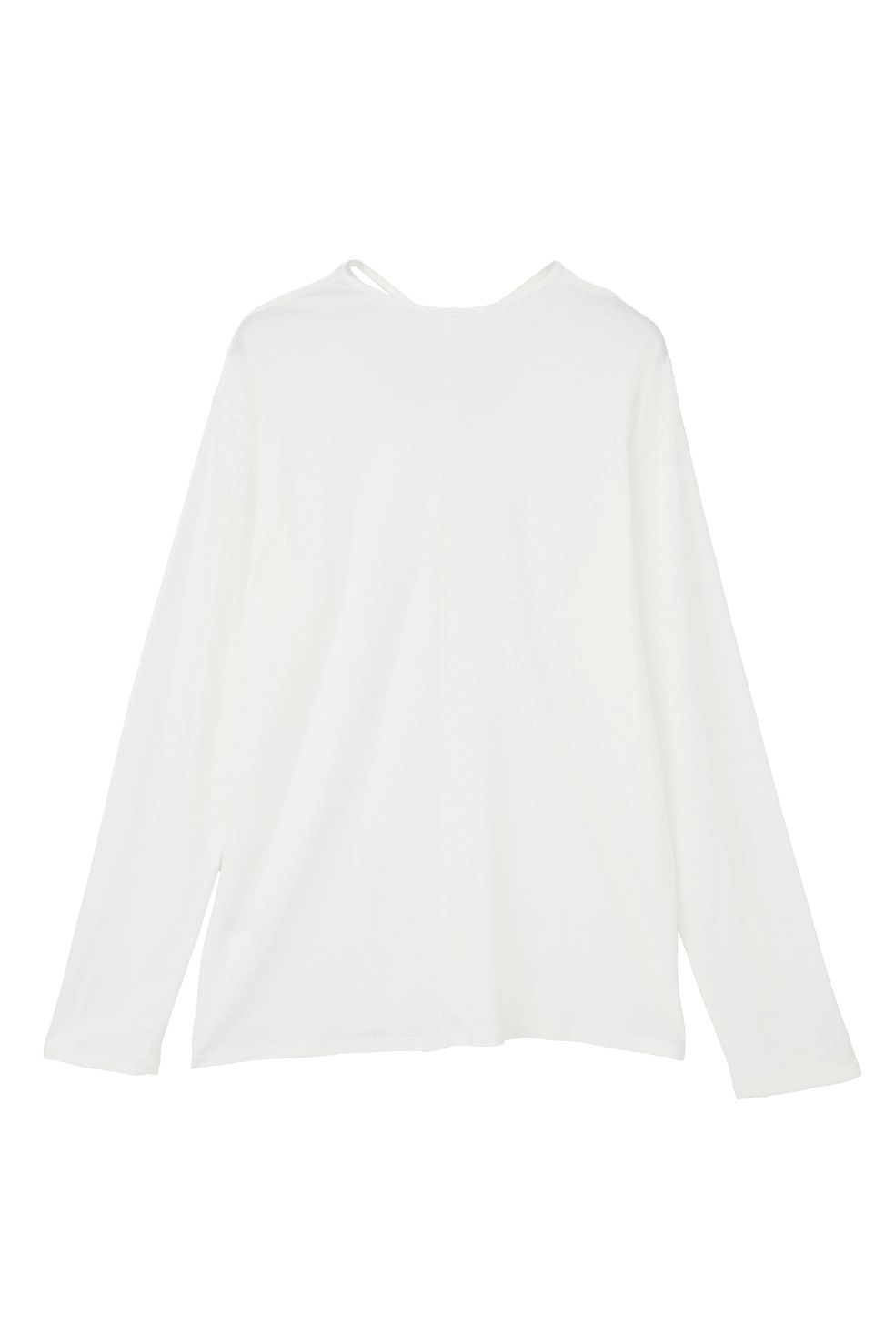 デザインリボンカットトップス - DRAWSTRING LOOSE CUT TOPS (WHITE)