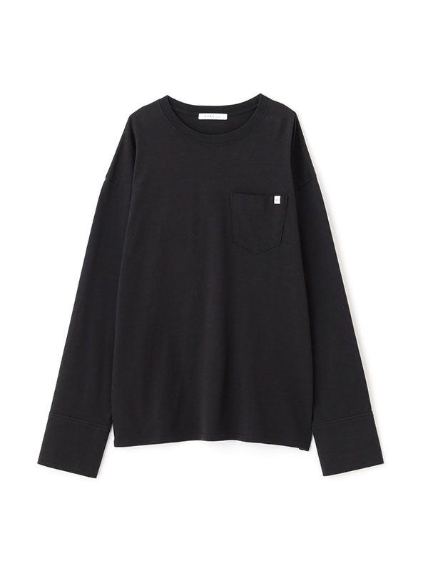カフスデザインカットトップス - BLACK