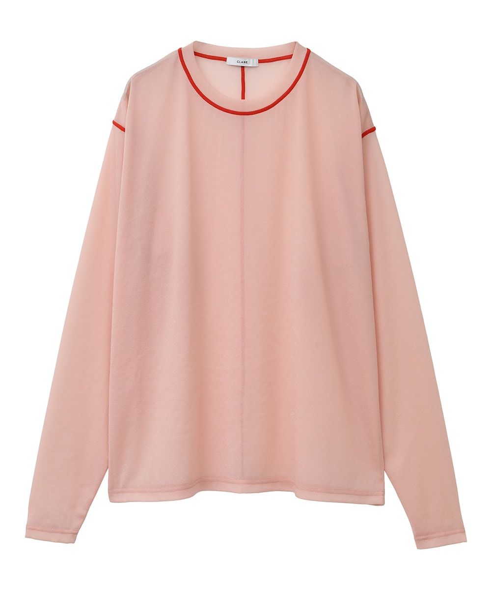 CLANE - ロングスリーブカットソー - LINE SHEER L/S - PINK | ADDICT