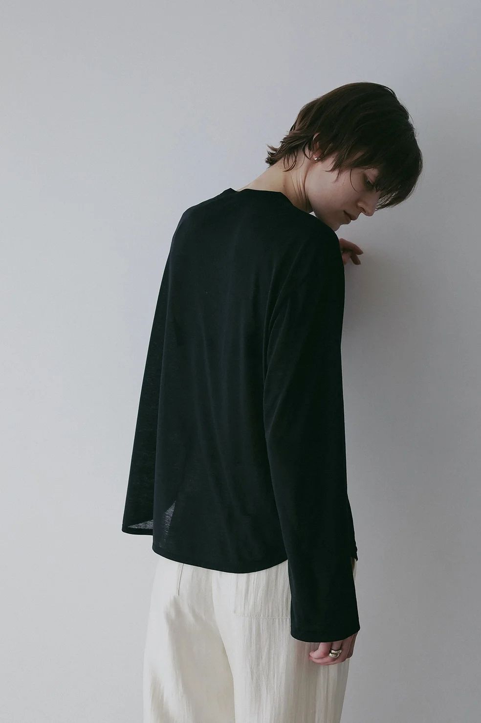 【2枚セット】ベーシックT / ロンT - 2TYPE LOGO PACK T-SHIRT BLACK