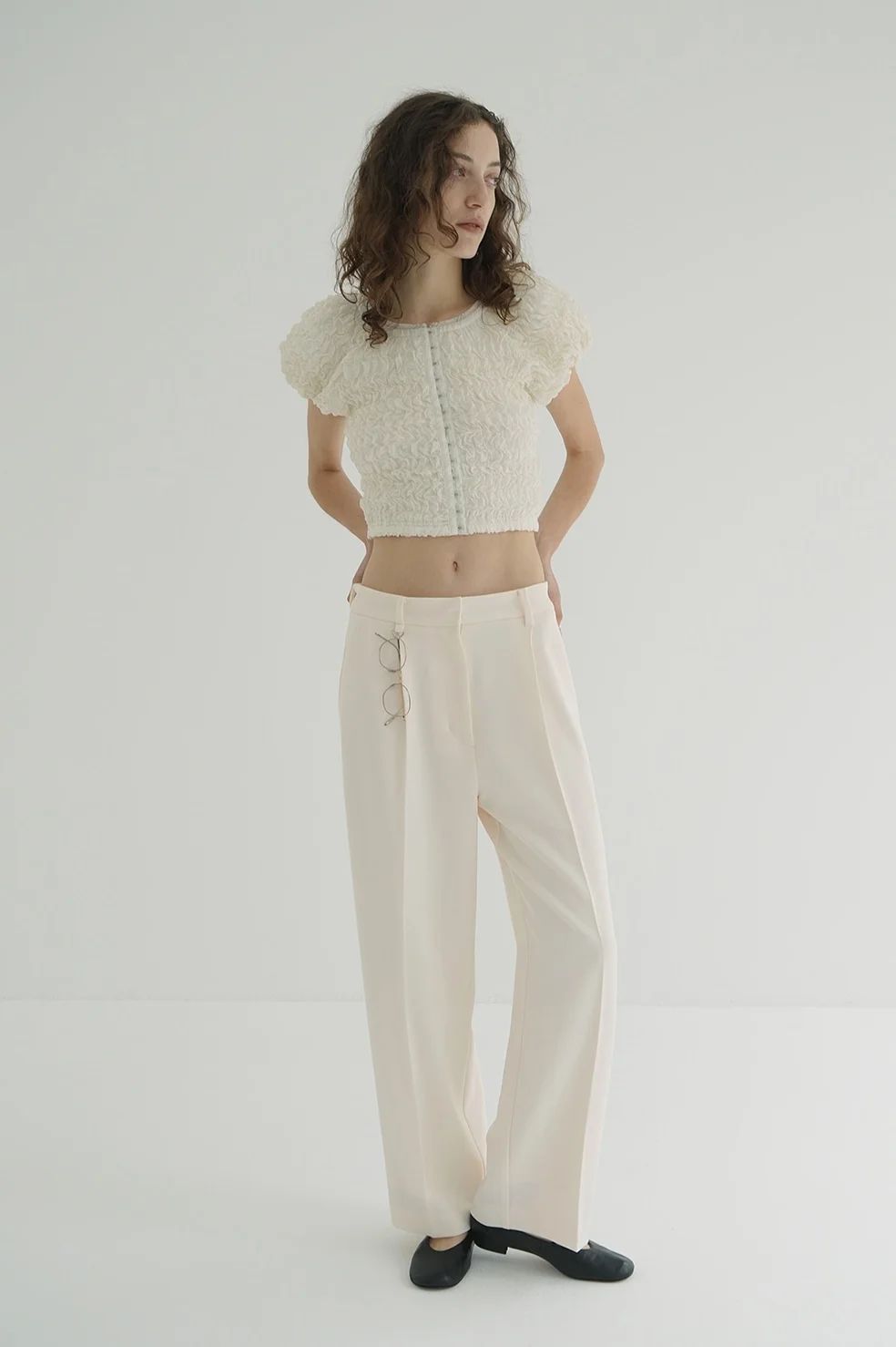 【CLANE】SHIRRING PUFF TOPS(ivory)1 CLANE - シャーリングパフトップス - SHIRRING PUFF TOPS IVORY