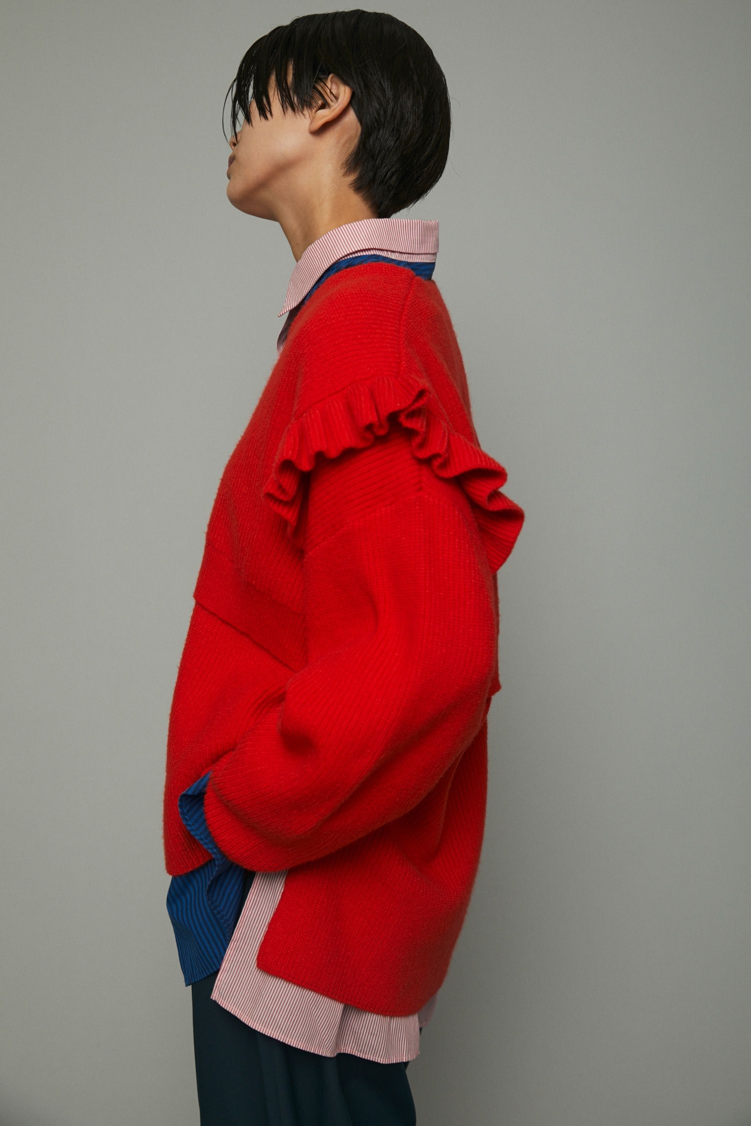 レイヤード フリル トップス  - Layered frill tops - ORANGE
