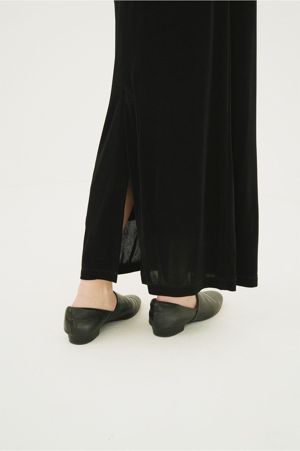 サイドカットフラットシューズ - SIDE CUT STACKED FLAT SHOES (BLACK)