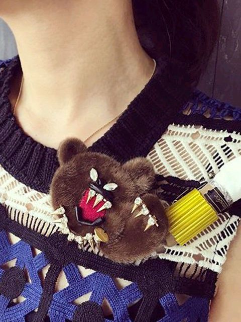 ブローチ - Bear brooch