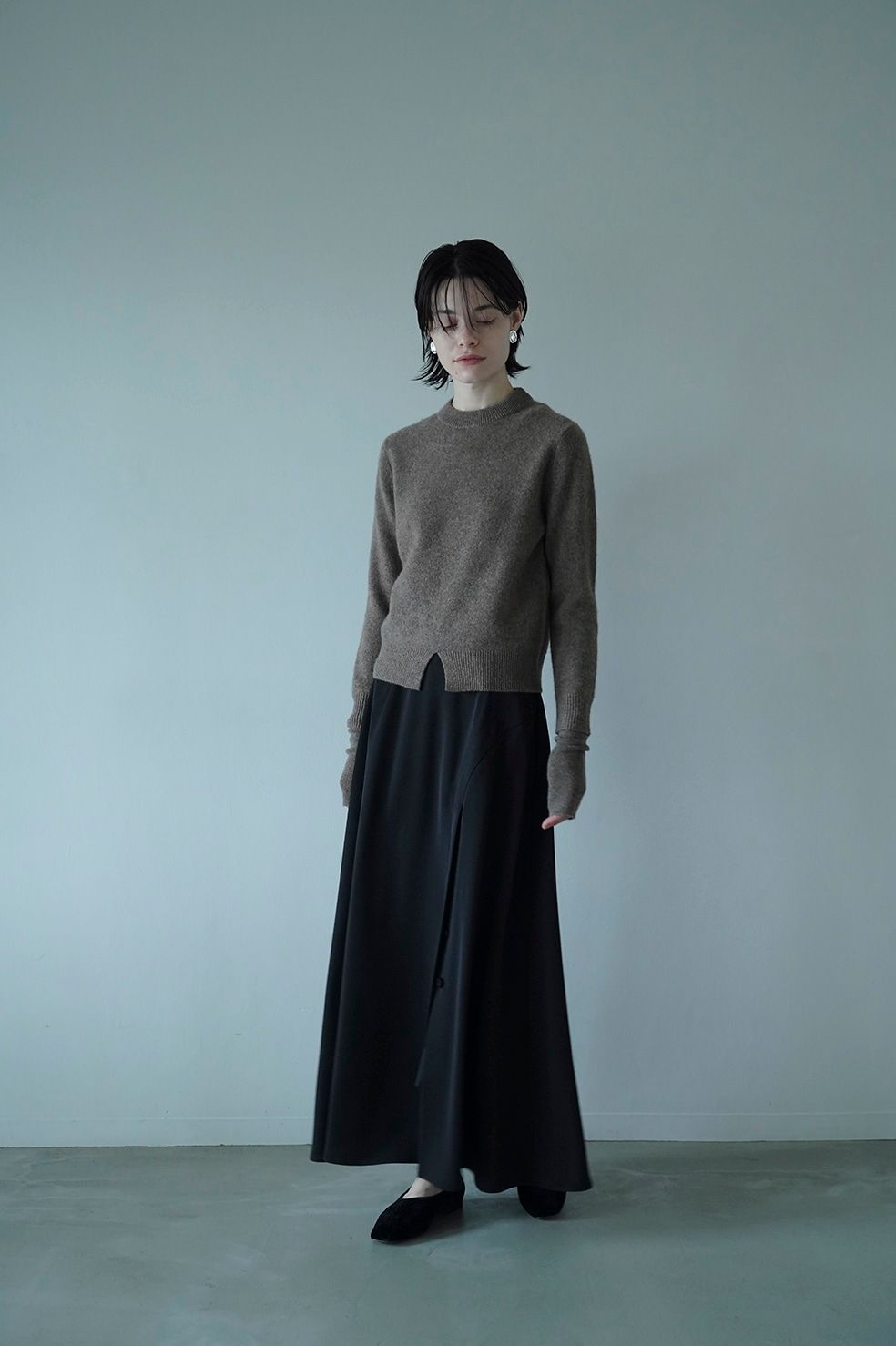 CLANE - レイヤー ヤクニット トップス - LAYER SLEEVE YAK KNIT TOPS 