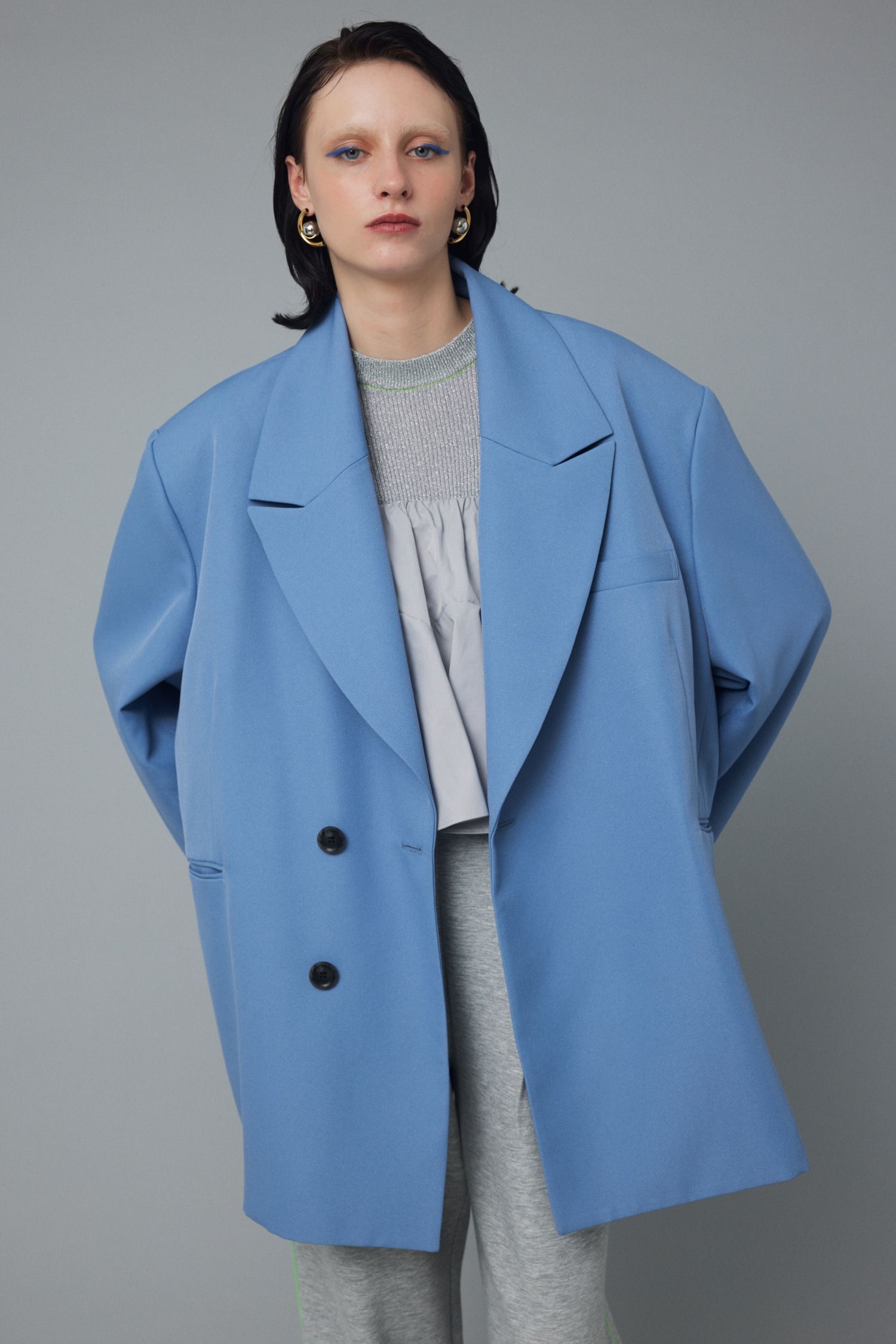 オーバーサイズ シルエット ジャケット - Over silhouette jacket - L/BLU