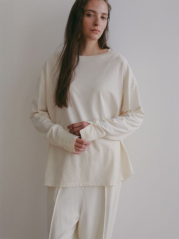 スリークラインカフスロンTee / カットソー (OFF WHITE)