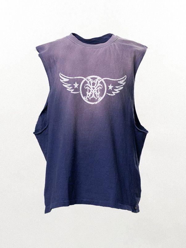 "AERO-KMY" Sleeveless T-shirt - スリーブレス Tシャツ (NAVY)