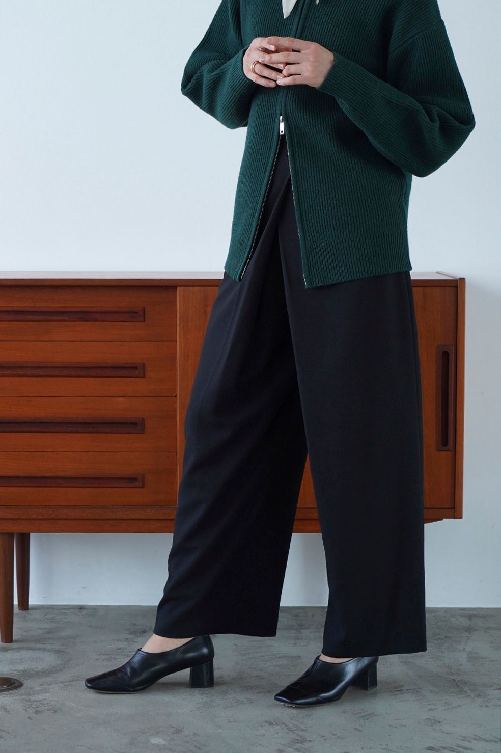 CLANE - クロス タック ワイド パンツ - CROSS TUCK WIDE PANTS