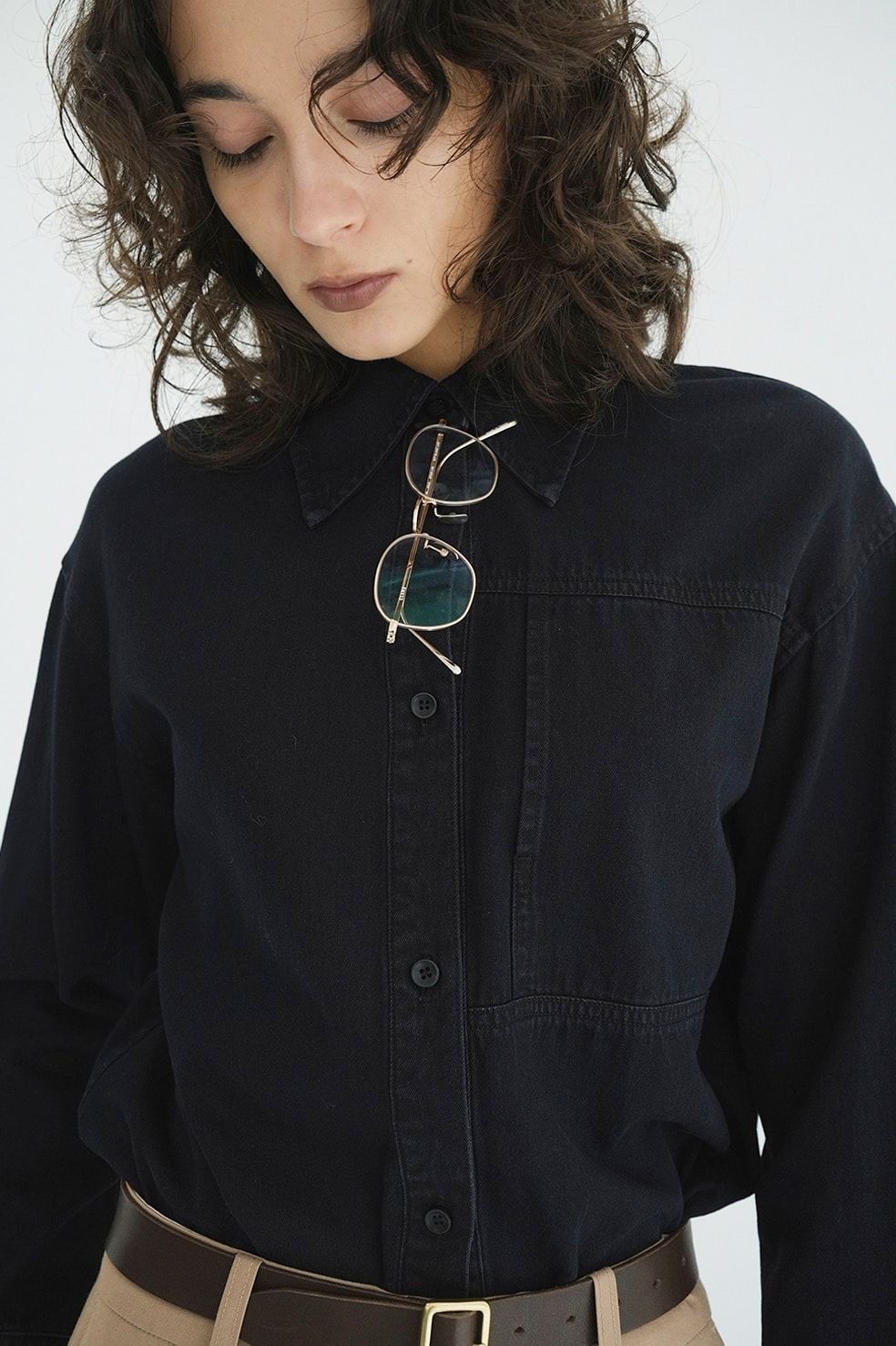 コンパクトデニムシャツ | COMPACT DENIM SHIRTS (BLACK)