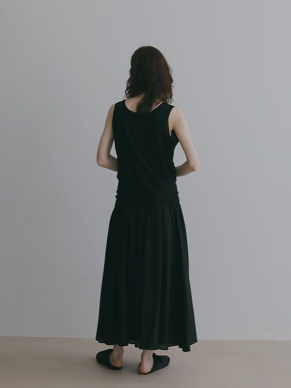 レースコットンキャミワンピース （BLACK)