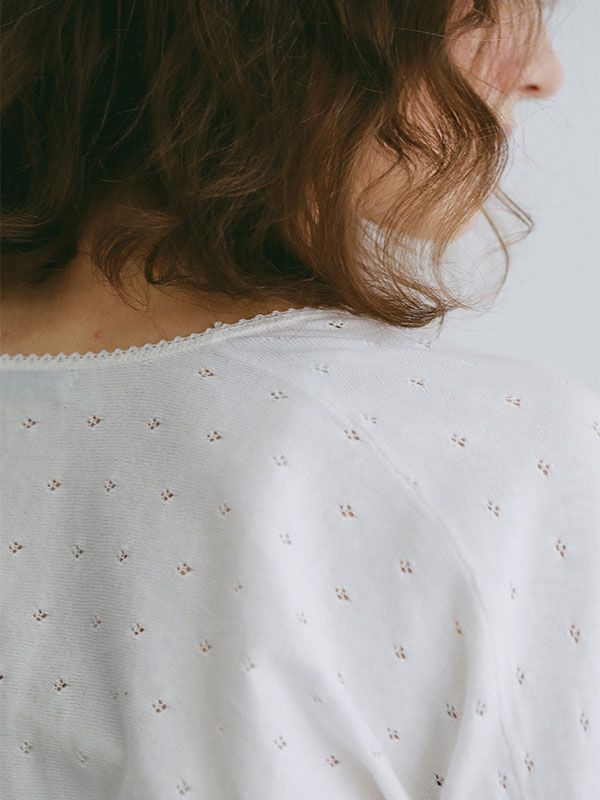 レースコンビカシュクールニットプルオーバー (WHITE)