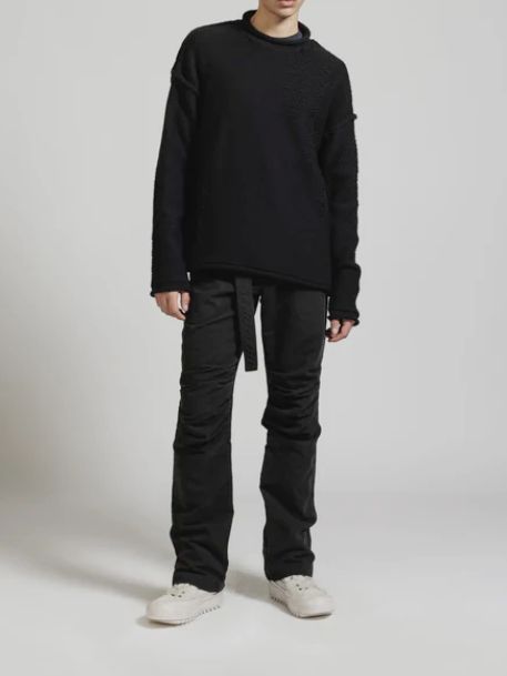 3G 変わり編み プルオーバーニット - PULLOVER KNIT BLACK