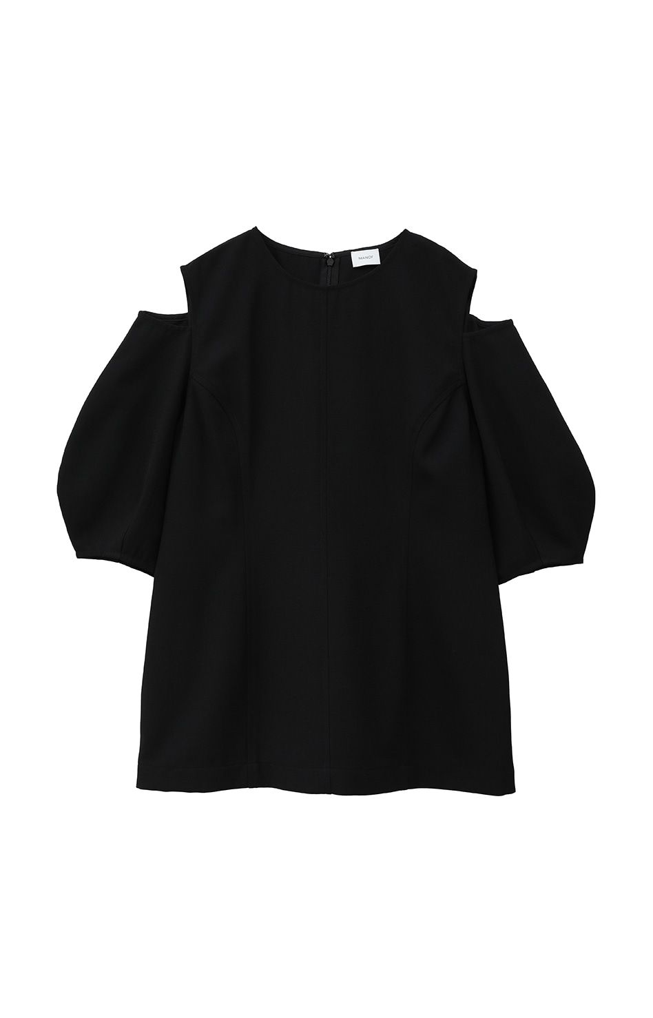 スラッシュショルダートップス - SLASH SHOULDER TOPS - BLACK