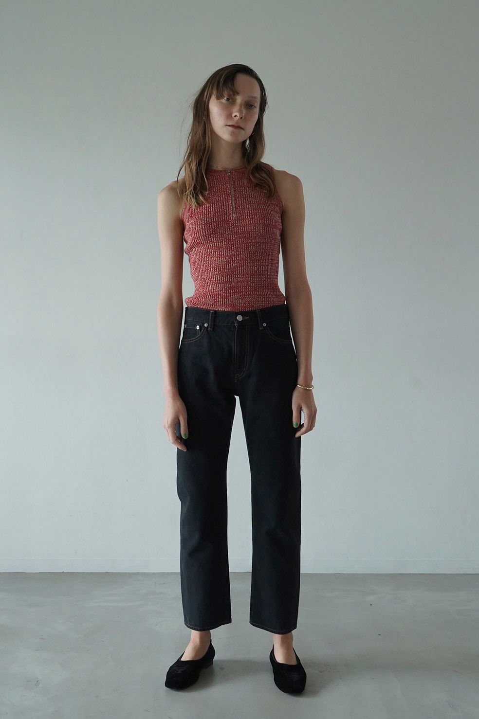 CLANE リブトップス CLANE（クラネ）の「【CLANE/クラネ】ZIP RIB KNIT TOPS/ジップ