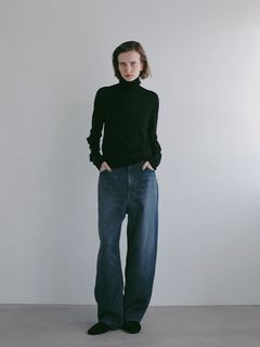 DEPENDREハイネックニットプルオーバー / カットソー (BLACK)