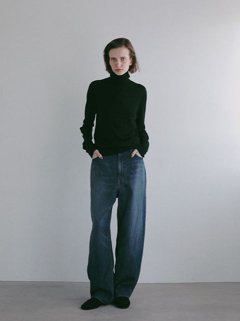 DEPENDREハイネックニットプルオーバー / カットソー (BLACK)