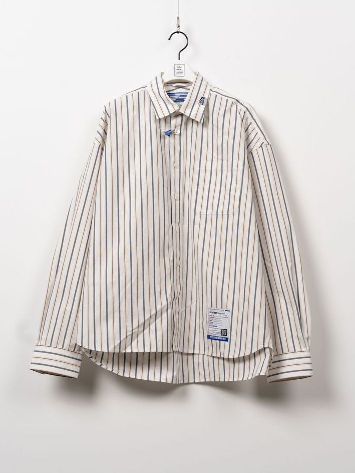 コットン ストライプ ロング スリーブ シャツ | Cotton Stripe Long-sleeve Shirt - WHITE