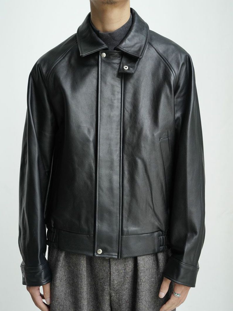 UNIVERSAL PRODUCTS - ゴート レザーブルゾン - GOATLEATHER DRIZZLER JACKET - BLACK |  ADDICT WEB SHOP