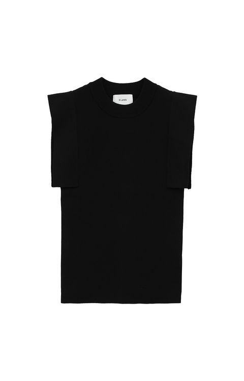 スクエアスリーブニットトップス | SQUARE SLEEVE KNIT TOPS - BLACK
