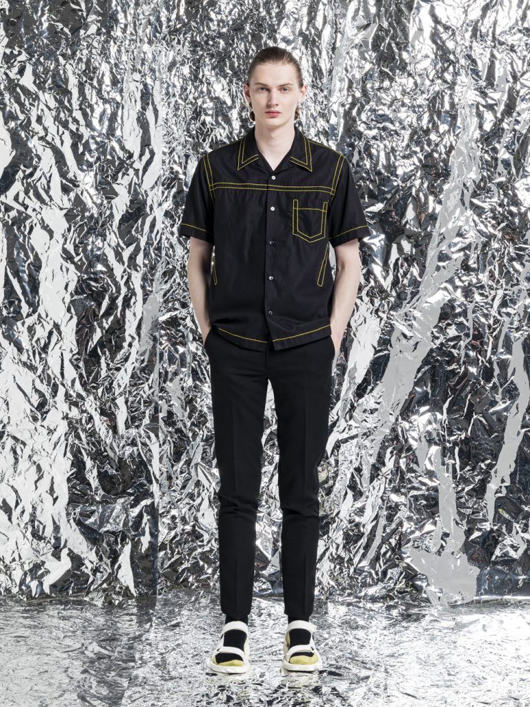 コントラストステッチシャツ - CONTRAST STICH SHORTSLEEVE SHIRT BLACK