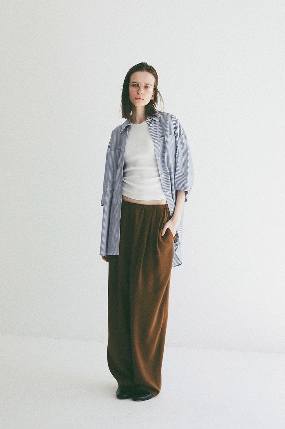 ハーフスリーブヒュージーシャツ - HALF SLEEVE HUGE SHIRTS (STRIPE)
