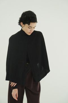 ケープ + ニットトップス - CAPE SET KNIT TOPS (BLACK)