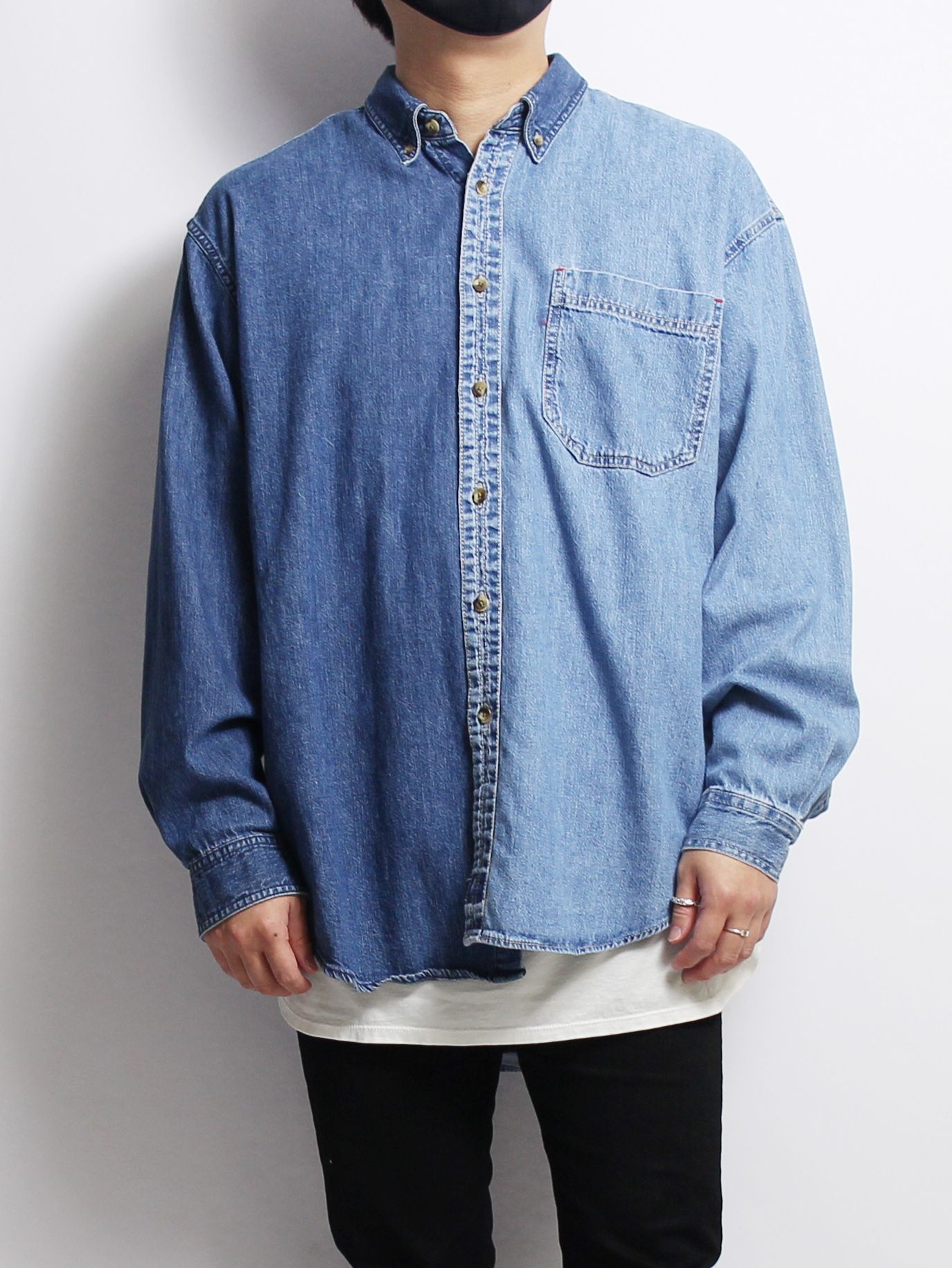 SEVEN BY SEVEN - 再構築ワークシャツ - REWORK ASYMMETRY SHIRTS