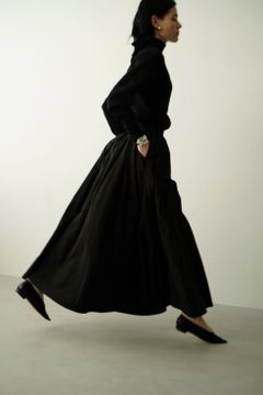 ボリューム マキシ スカート - VOLUME MAXI SKIRT BLACK