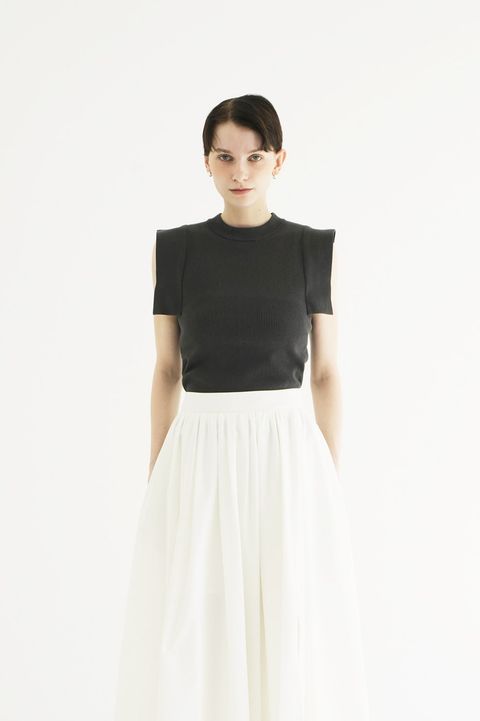 【27AW】 スクエアスリーブニットトップス - SQUARE SLEEVE KNIT TOPS (BLACK)