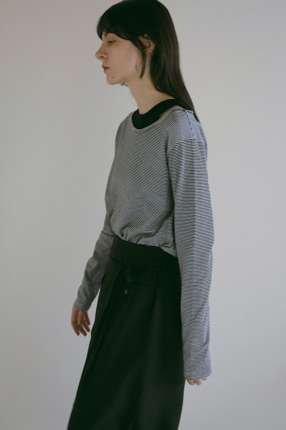 レイヤードカットソー  -   LAYER BORDER CUT TOPS